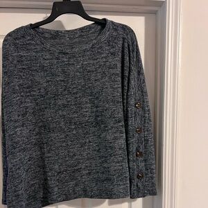 Gray Sweater with Button Detail